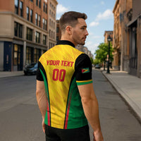 Custom Amazon Warriors Guyana Cricket Zipper Polo Shirt Ready For Glory Yellow Version - Wonder Print Shop