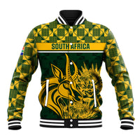 South Africa Rugby Baseball Jacket Go Springboks African Pattern - Wonder Print Shop