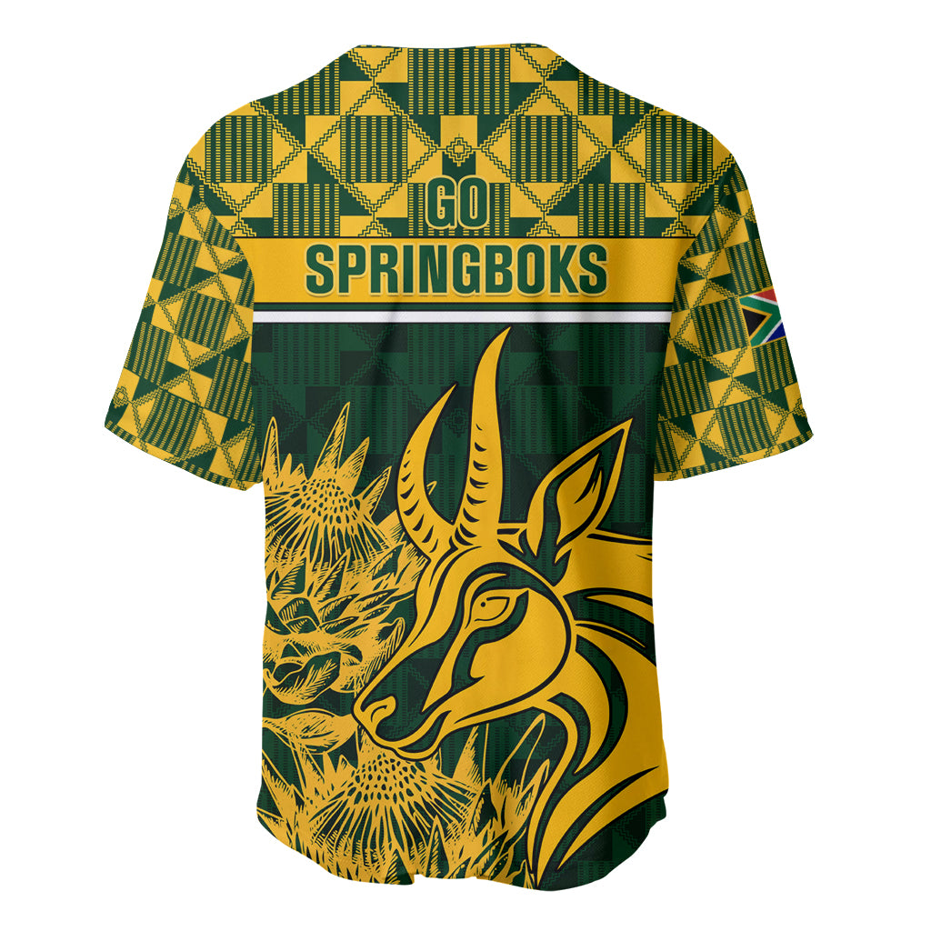 South Africa Rugby Baseball Jersey Go Springboks African Pattern - Wonder Print Shop