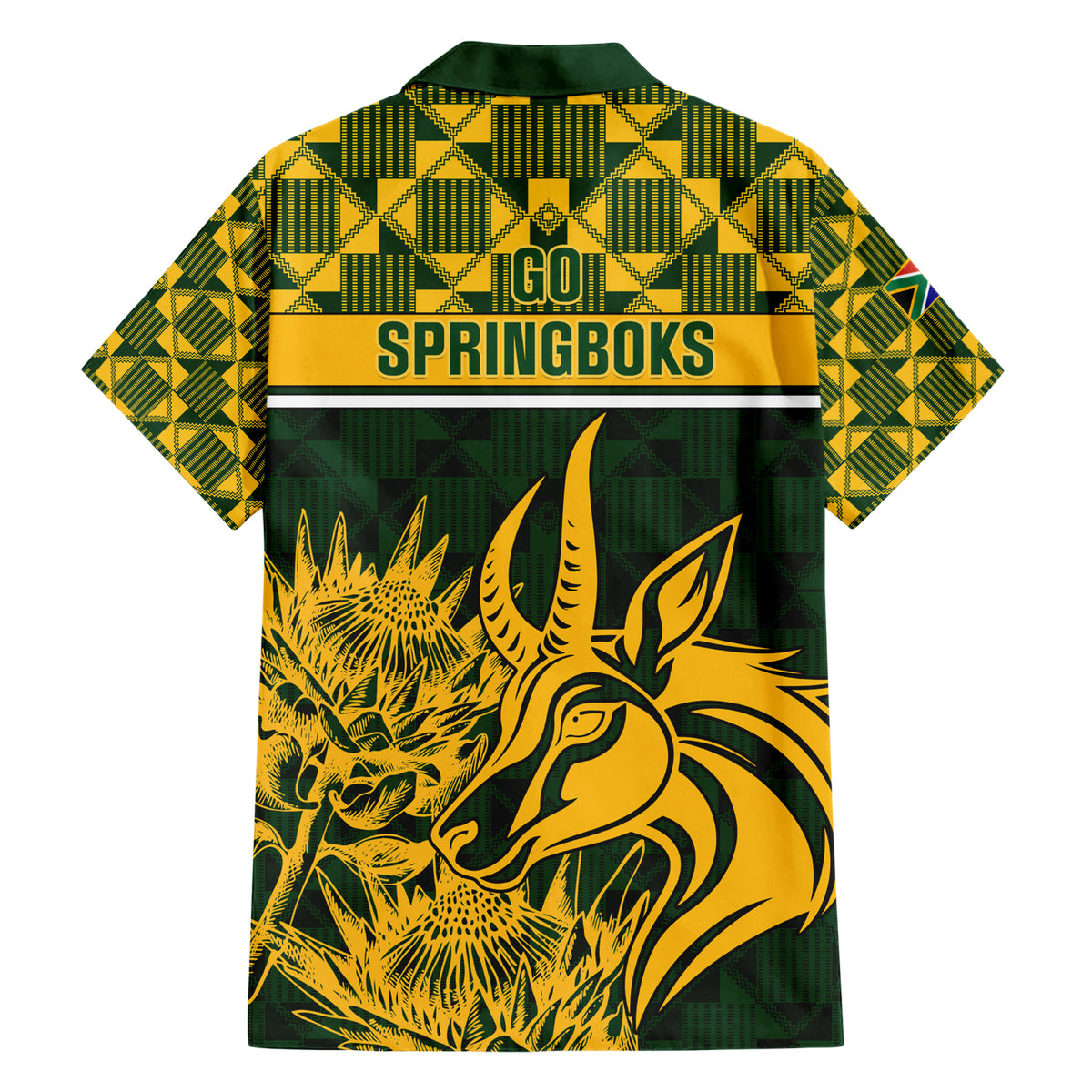 South Africa Rugby Hawaiian Shirt Go Springboks African Pattern - Wonder Print Shop