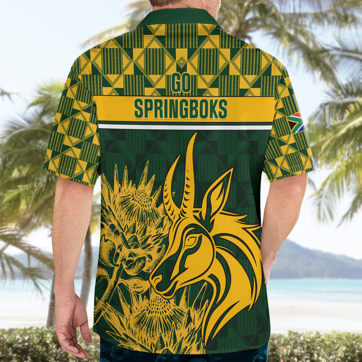 South Africa Rugby Hawaiian Shirt Go Springboks African Pattern - Wonder Print Shop