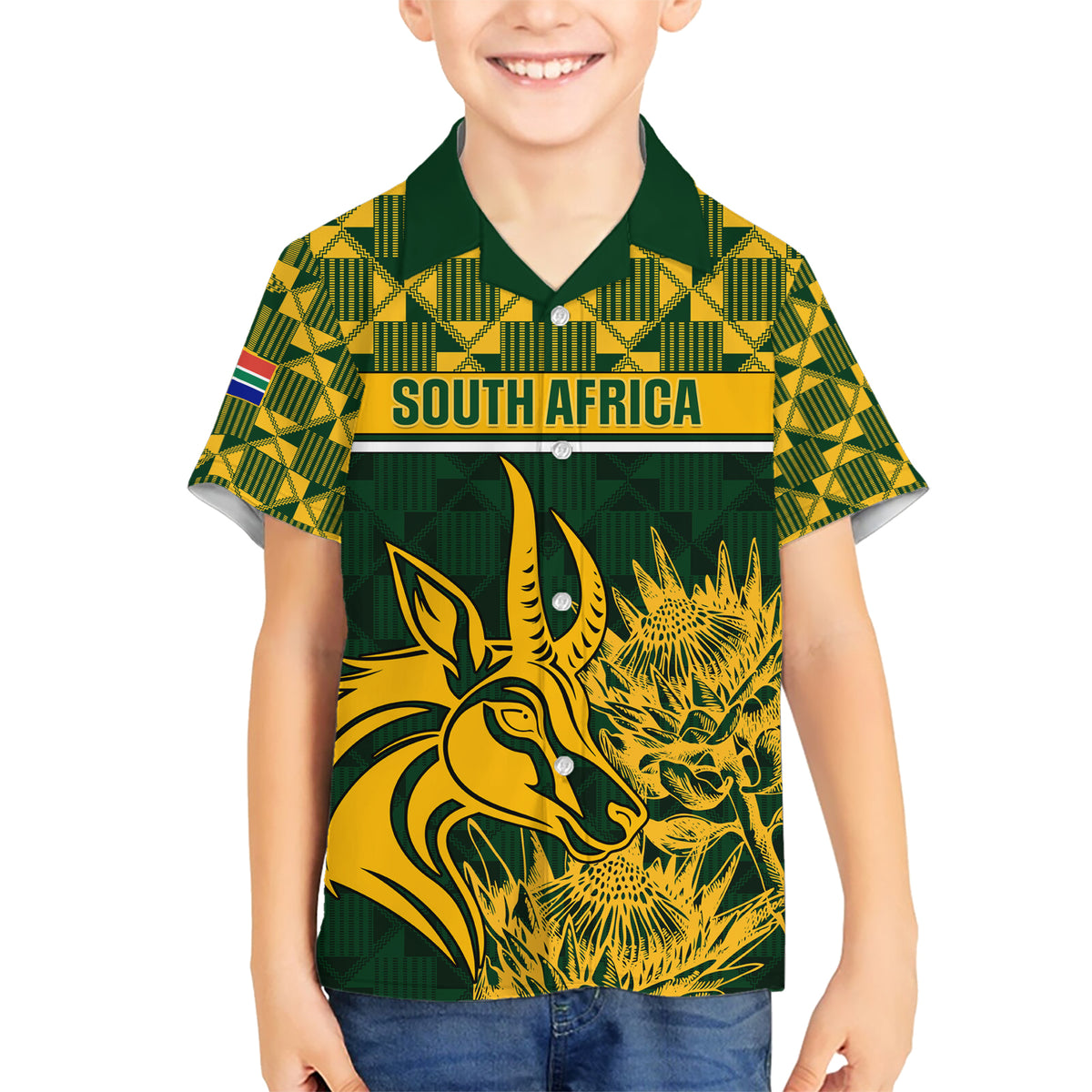 South Africa Rugby Hawaiian Shirt Go Springboks African Pattern - Wonder Print Shop