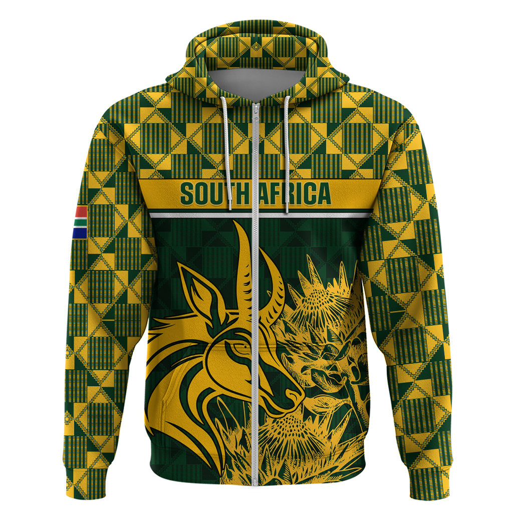 South Africa Rugby Hoodie Go Springboks African Pattern - Wonder Print Shop