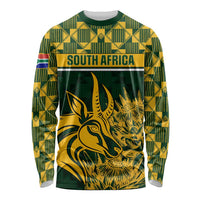 South Africa Rugby Long Sleeve Shirt Go Springboks African Pattern LT01