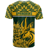 South Africa Rugby T Shirt Go Springboks African Pattern - Wonder Print Shop
