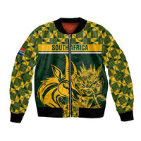 Custom South Africa Rugby Bomber Jacket Go Springboks African Pattern - Wonder Print Shop