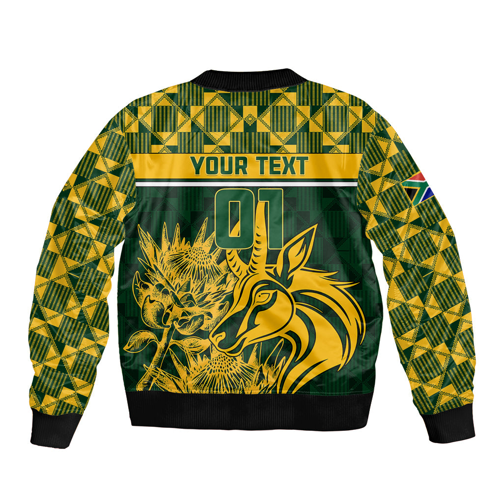 Custom South Africa Rugby Bomber Jacket Go Springboks African Pattern - Wonder Print Shop