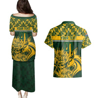 Custom South Africa Rugby Couples Matching Puletasi Dress and Hawaiian Shirt Go Springboks African Pattern - Wonder Print Shop