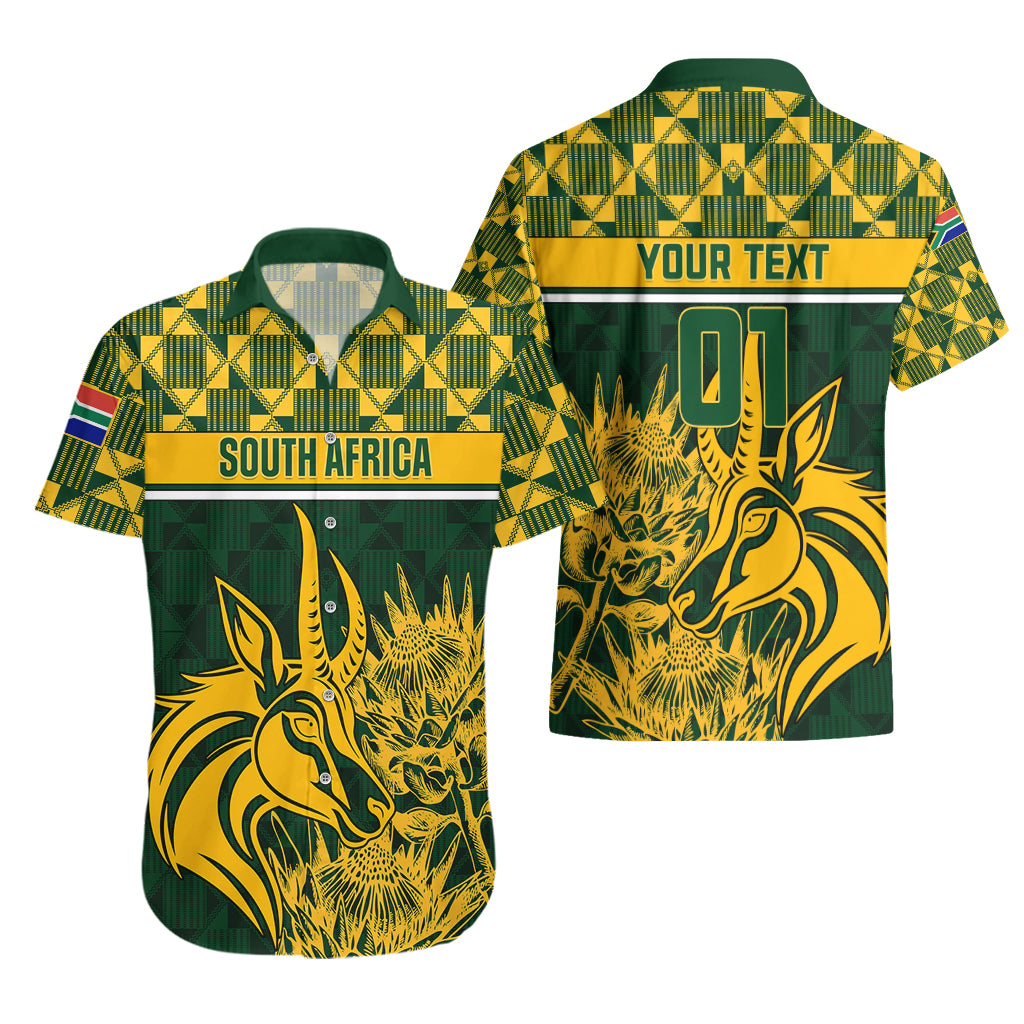 Custom South Africa Rugby Hawaiian Shirt Go Springboks African Pattern - Wonder Print Shop