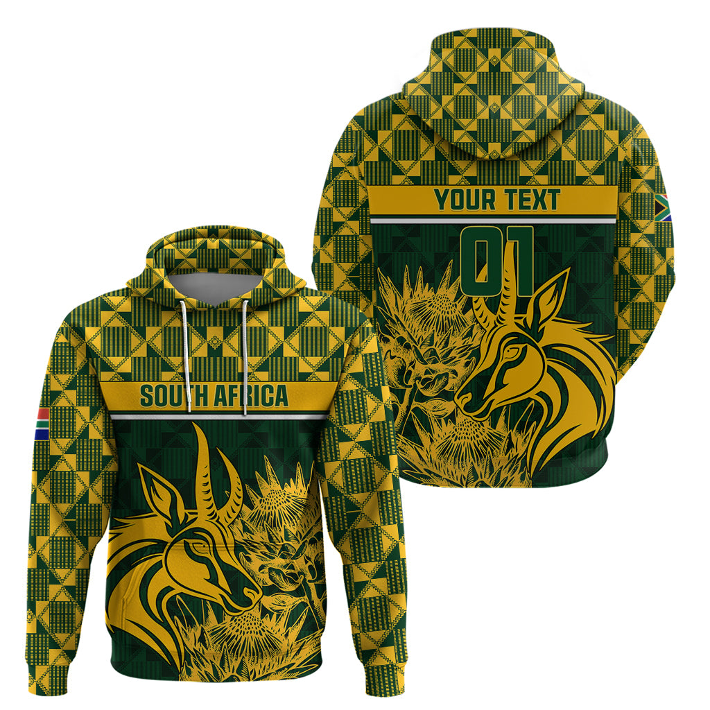 Custom South Africa Rugby Hoodie Go Springboks African Pattern - Wonder Print Shop