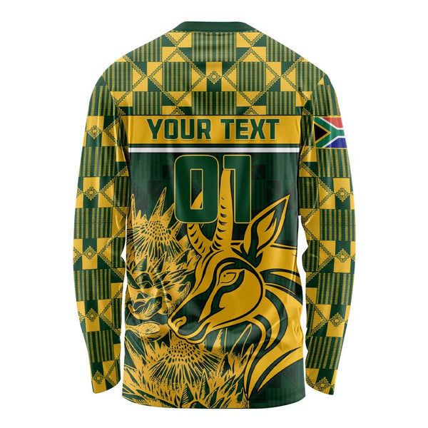 Custom South Africa Rugby Long Sleeve Shirt Go Springboks African ...