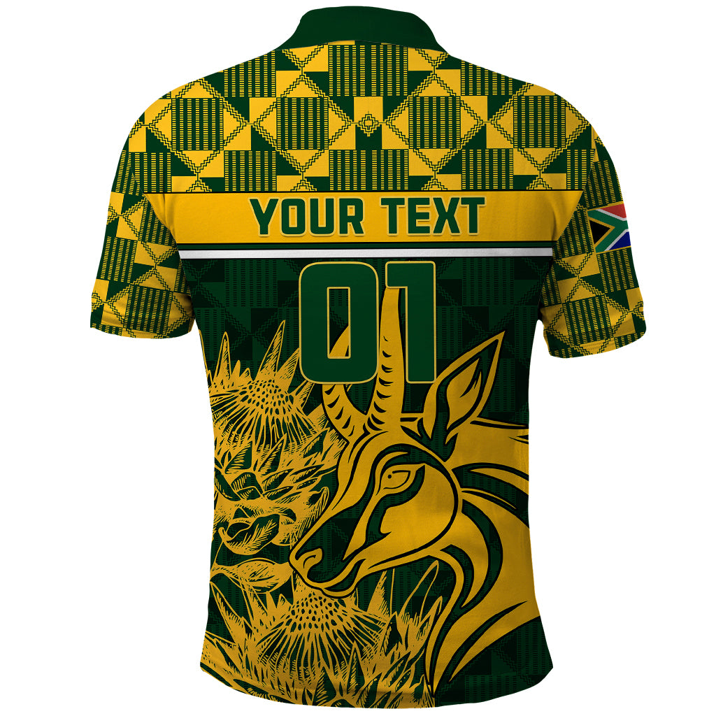 Custom South Africa Rugby Polo Shirt Go Springboks African Pattern - Wonder Print Shop