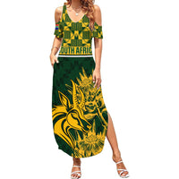 Custom South Africa Rugby Summer Maxi Dress Go Springboks African Pattern - Wonder Print Shop