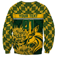 Custom South Africa Rugby Sweatshirt Go Springboks African Pattern - Wonder Print Shop