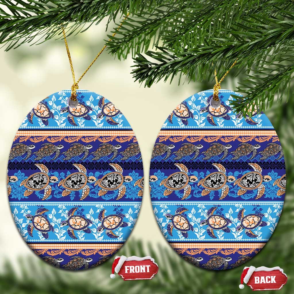 Hawaii Turtles Pattern Special Blue Ceramic Ornament - Wonder Print Shop