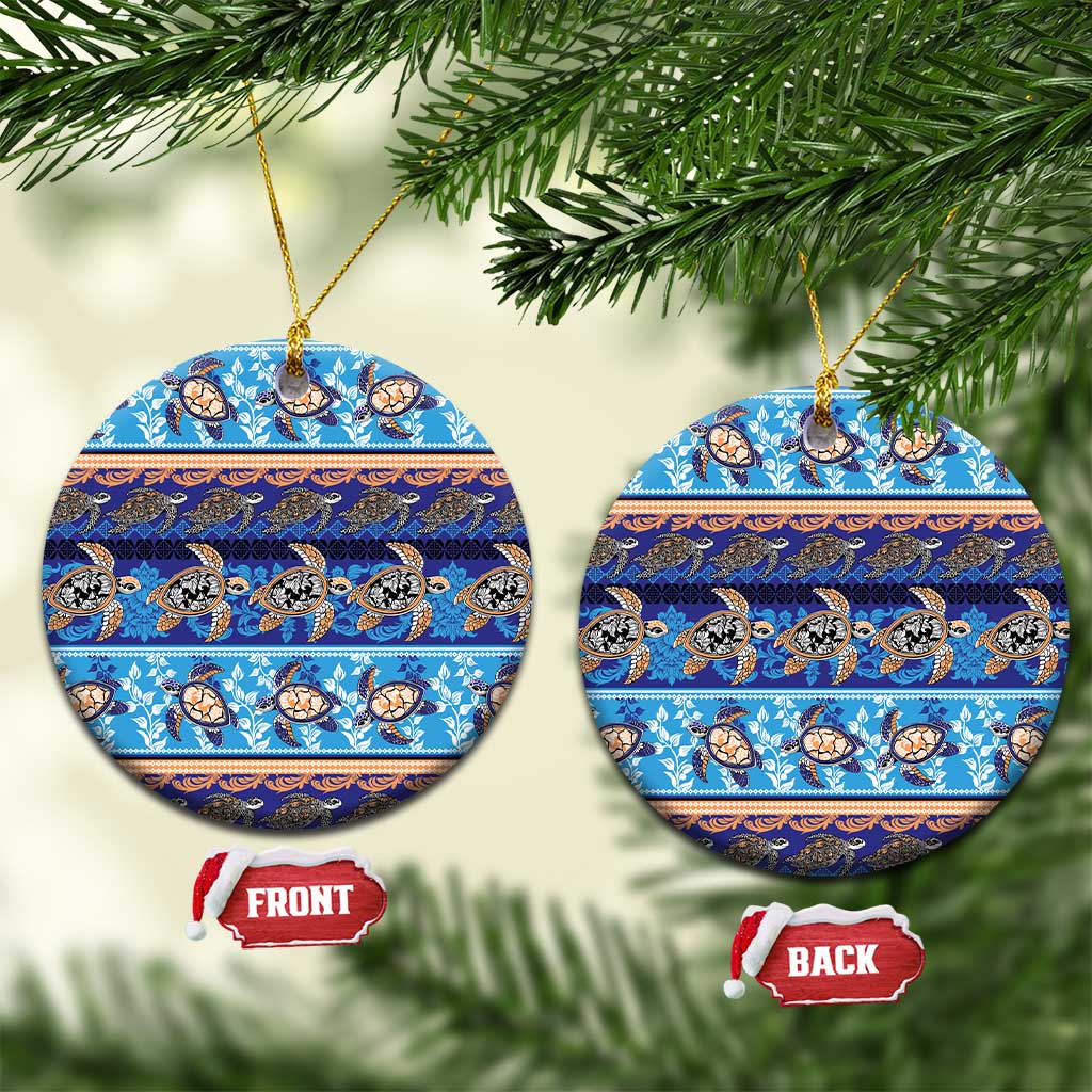 Hawaii Turtles Pattern Special Blue Ceramic Ornament - Wonder Print Shop