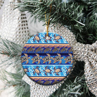 Hawaii Turtles Pattern Special Blue Ceramic Ornament - Wonder Print Shop