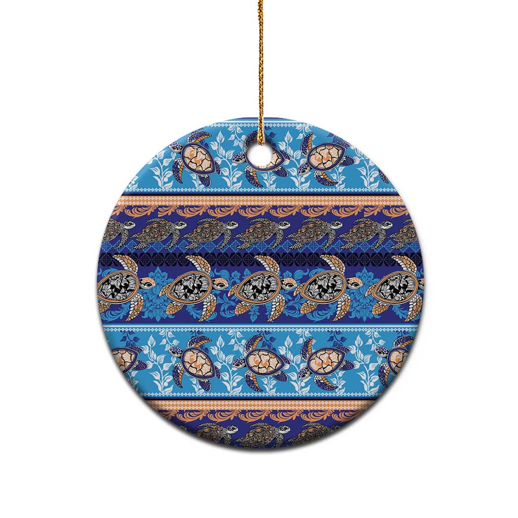 Hawaii Turtles Pattern Special Blue Ceramic Ornament - Wonder Print Shop