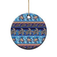 Hawaii Turtles Pattern Special Blue Ceramic Ornament - Wonder Print Shop