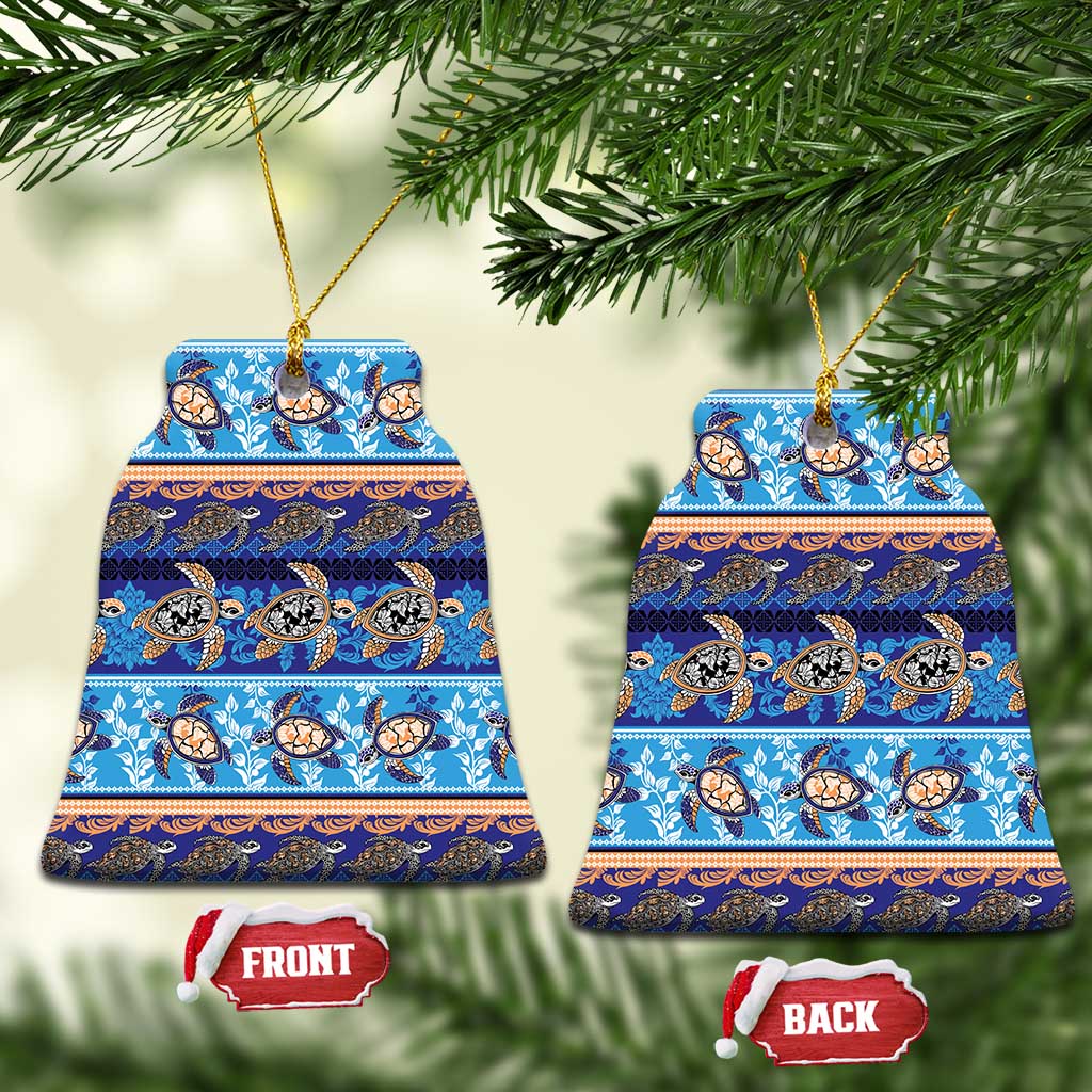 Hawaii Turtles Pattern Special Blue Ceramic Ornament - Wonder Print Shop