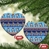 Hawaii Turtles Pattern Special Blue Ceramic Ornament - Wonder Print Shop