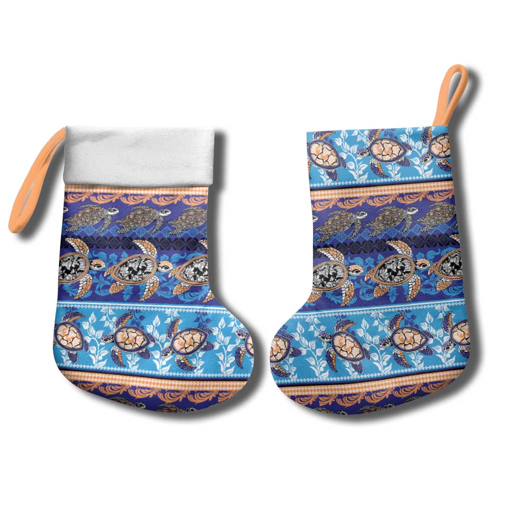 Hawaii Turtles Pattern Special Blue Christmas Stocking - Wonder Print Shop