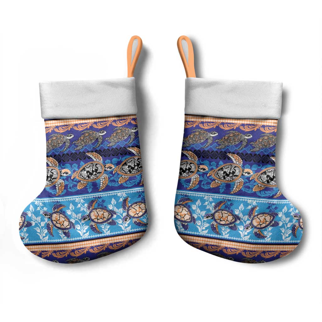 Hawaii Turtles Pattern Special Blue Christmas Stocking - Wonder Print Shop