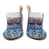 Hawaii Turtles Pattern Special Blue Christmas Stocking - Wonder Print Shop