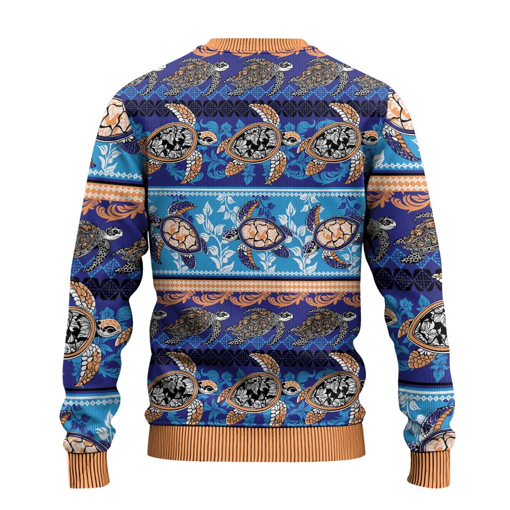 Hawaii Turtles Pattern Special Blue Ugly Christmas Sweater - Wonder Print Shop