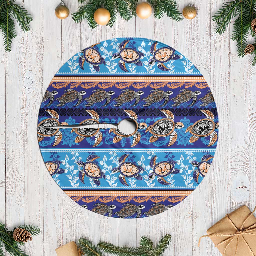Hawaii Turtles Pattern Special Blue Tree Skirt - Wonder Print Shop