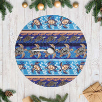 Hawaii Turtles Pattern Special Blue Tree Skirt - Wonder Print Shop