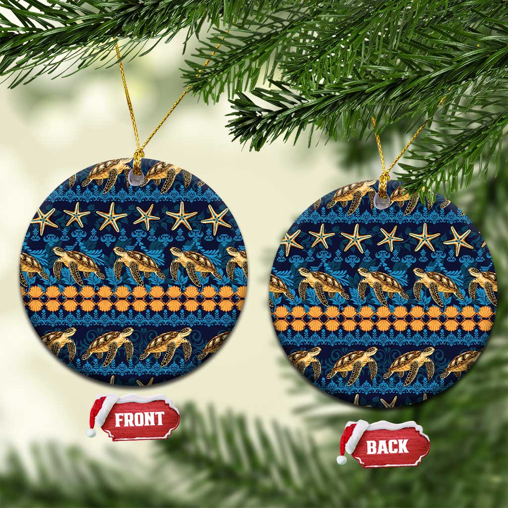 Hawaii Turtles Starfish Unique Pattern Ceramic Ornament - Wonder Print Shop