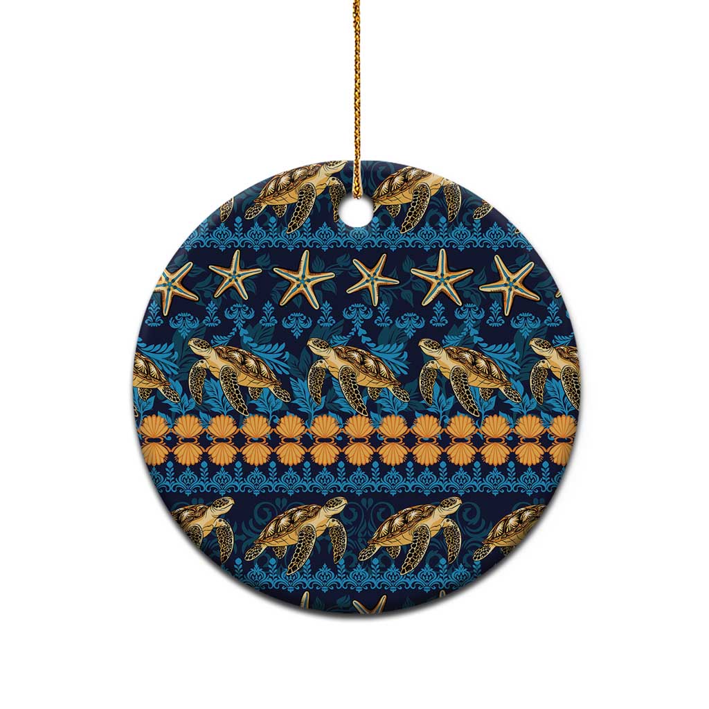 Hawaii Turtles Starfish Unique Pattern Ceramic Ornament - Wonder Print Shop