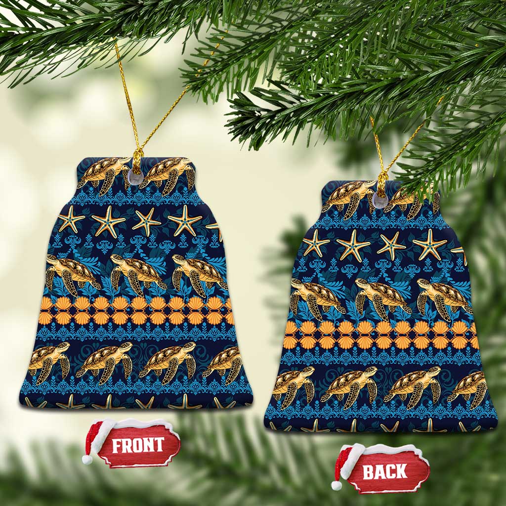 Hawaii Turtles Starfish Unique Pattern Ceramic Ornament - Wonder Print Shop