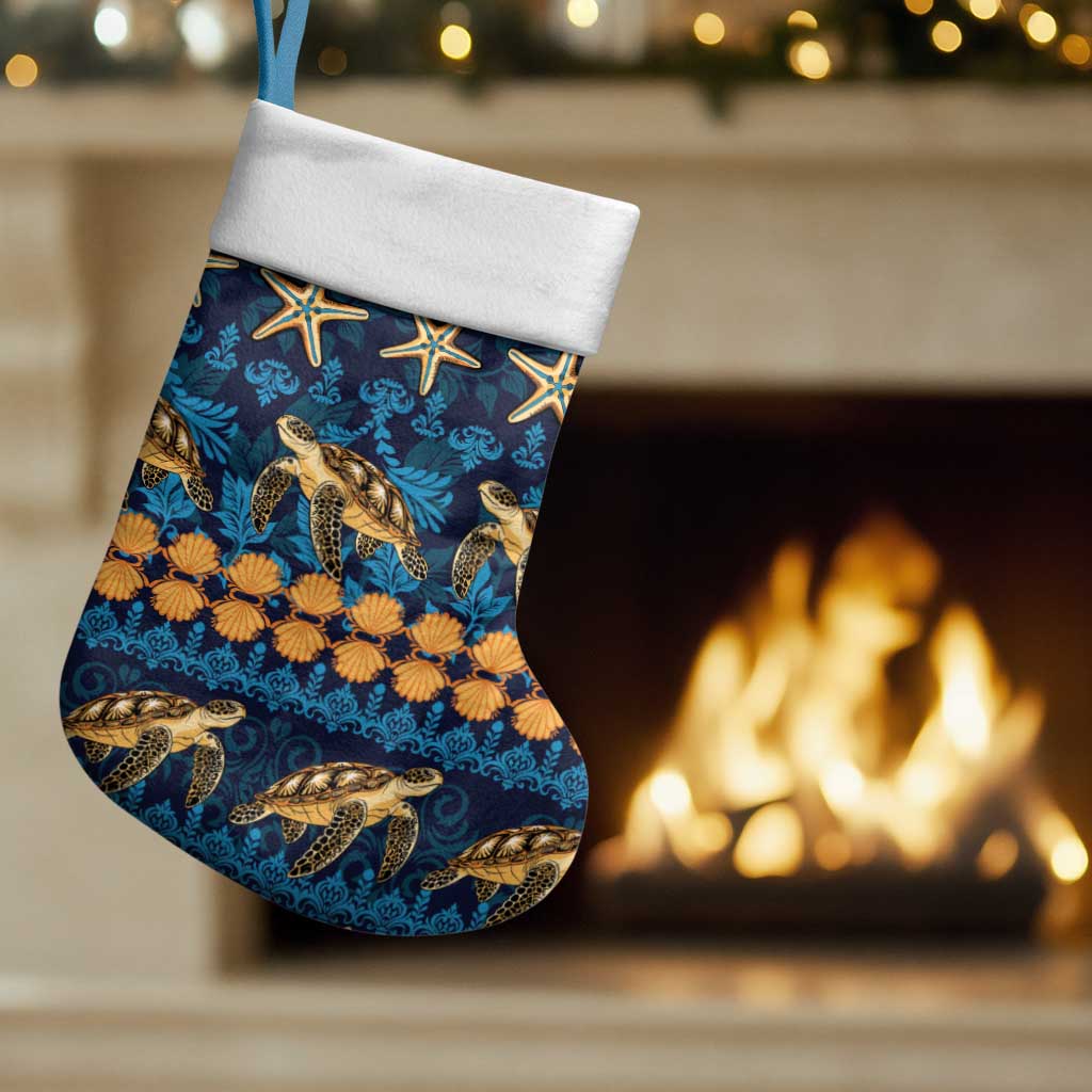 Hawaii Turtles Starfish Unique Pattern Christmas Stocking - Wonder Print Shop