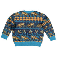 Hawaii Turtles Starfish Unique Pattern Kid Ugly Christmas Sweater - Wonder Print Shop
