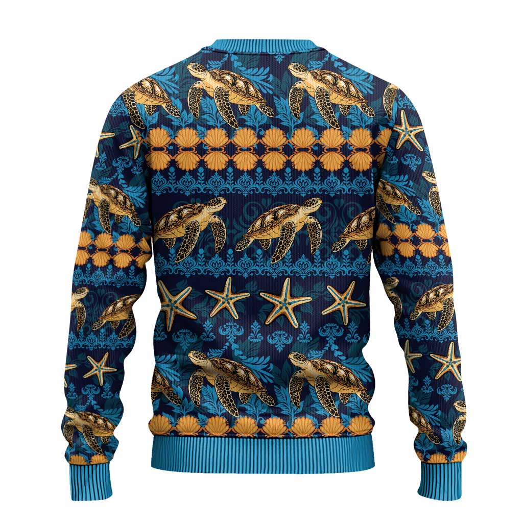 Hawaii Turtles Starfish Unique Pattern Ugly Christmas Sweater - Wonder Print Shop