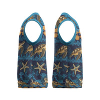 Hawaii Turtles Starfish Unique Pattern Christmas Knitted V-Neck Vest - Wonder Print Shop