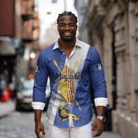Personalised Buganda Long Sleeve Button Shirt Ekitiibwa kya Buganda