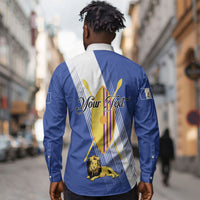 Personalised Buganda Long Sleeve Button Shirt Ekitiibwa kya Buganda