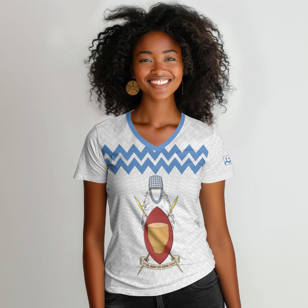 Bunyoro Kitara Kingdom Women V-Neck T-Shirt Habwa Ruhanga n Ihanga Lyange