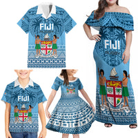 Fiji Rugby Family Matching Off Shoulder Maxi Dress and Hawaiian Shirt Fijian Go 2023 World Cup - Wonder Print Shop