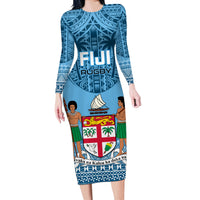 Fiji Rugby Long Sleeve Bodycon Dress Fijian Go 2023 World Cup - Wonder Print Shop