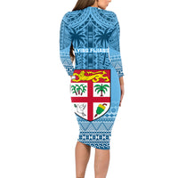 Fiji Rugby Long Sleeve Bodycon Dress Fijian Go 2023 World Cup - Wonder Print Shop