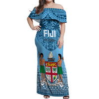 Fiji Rugby Off Shoulder Maxi Dress Fijian Go 2023 World Cup - Wonder Print Shop