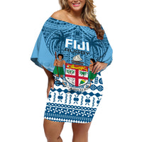 Fiji Rugby Off Shoulder Short Dress Fijian Go 2023 World Cup - Wonder Print Shop