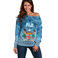 Fiji Rugby Off Shoulder Sweater Fijian Go 2023 World Cup - Wonder Print Shop