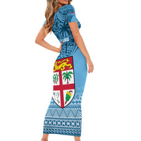 Fiji Rugby Short Sleeve Bodycon Dress Fijian Go 2023 World Cup - Wonder Print Shop