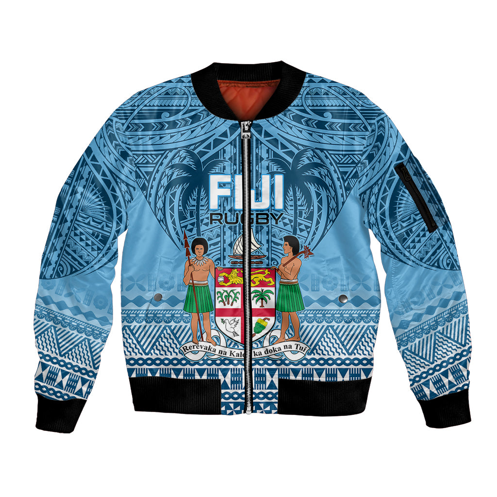 Fiji Rugby Sleeve Zip Bomber Jacket Fijian Go 2023 World Cup - Wonder Print Shop