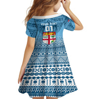 Custom Fiji Rugby Kid Short Sleeve Dress Fijian Go 2023 World Cup - Wonder Print Shop